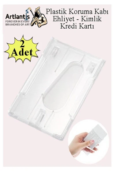 Şeffaf Kart Kılıfı Kimlik Ehliyet Kredi Kartı Koruyucu 2 Adet Pvc Plastik Kart Koruma Kabı - 1