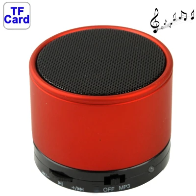 Bluetooth V2.1 Mini Stereo Hoparlor Kirmizi Dahili Sarjli Pil TF Kart Destekli - 2