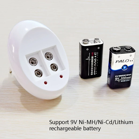 9V Lityum İyon Şarj Cihazı 6F22 Model ABD Prizi - 6