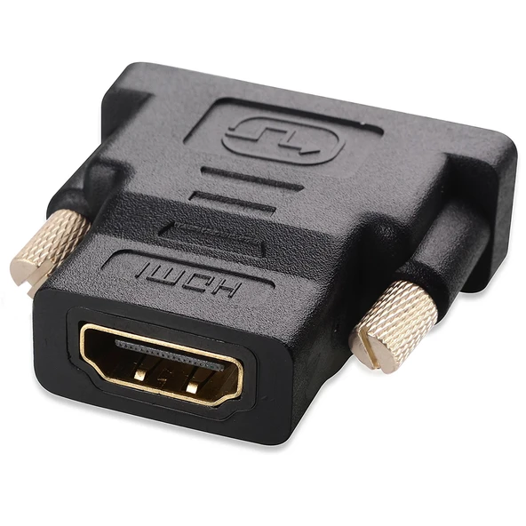 HDMI Dişi to DVI 24+1 Pin Erkek Adaptör Altın Kaplama Siyah - 2