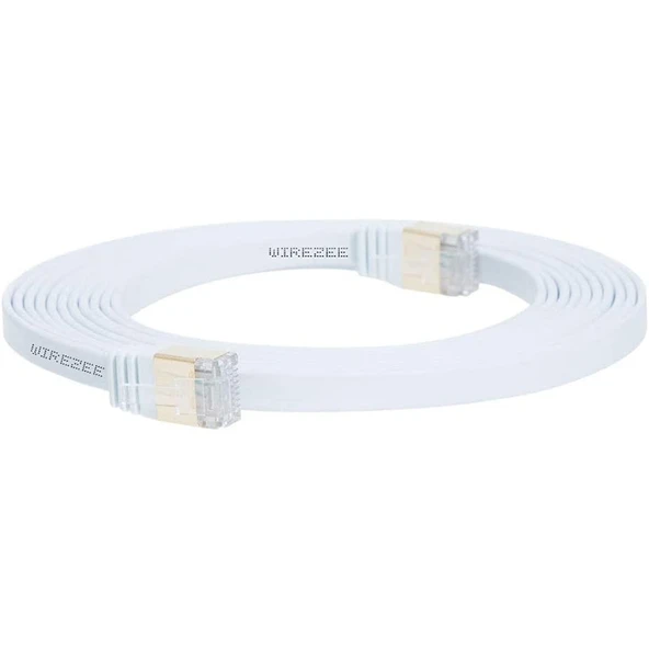 Altın Kaplama Uçlu CAT7 Yüksek Hızlı 10Gbps Ultra İnce Düz Ethernet RJ45 Ağ LAN Kablosu 25 Metre - 2