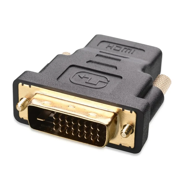 HDMI Dişi to DVI 24+1 Pin Erkek Adaptör Altın Kaplama Siyah