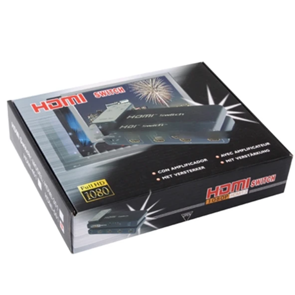5 Port Full HD 1080P HDMI Anahtarı 1.3 Versiyon Siyah Kumandalı - 5