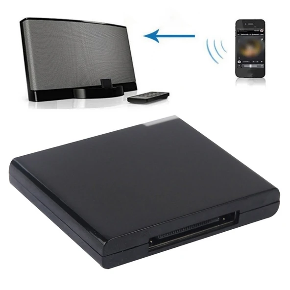 Kablosuz Bluetooth Müzik Alıcısı Siyah iPhone 4 4S iPad 2 3 iPod Uyumlu