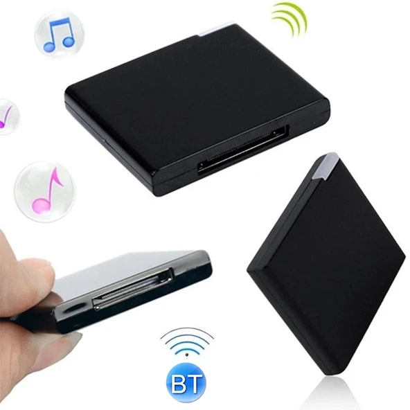 Kablosuz Bluetooth Müzik Alıcısı Siyah iPhone 4 4S iPad 2 3 iPod Uyumlu - 3