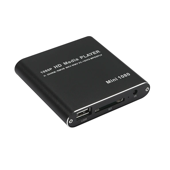 Mini 1080P Full HD Medya Oynatıcı USB HDD SD MMC Kart Destekli Siyah EU Fiş