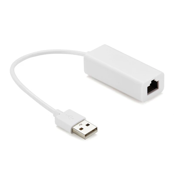 Tablet PC ve Android TV için USB 2.0 Ethernet Adaptörü Beyaz 20cm - 2