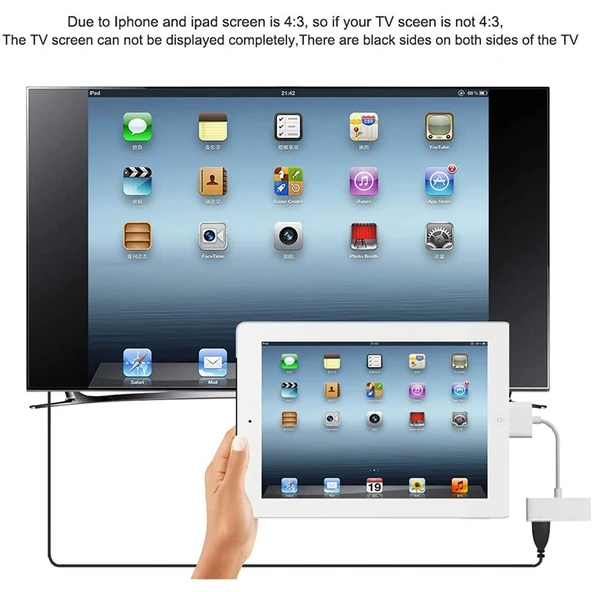 Apple Dijital AV HDMI Adaptörü Beyaz iPad 3 iPad 2 iPad iPhone 4 4S iPod Touch 4 Uyumlu - 6