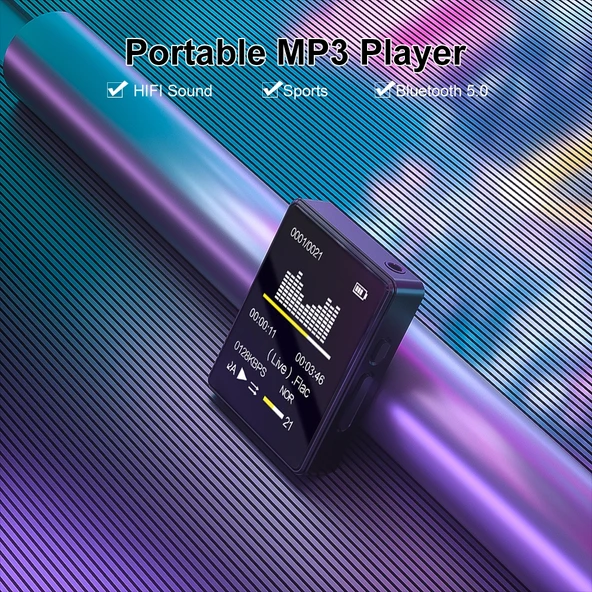 Bluetooth 50 MP3 Müzik Çalar 32GB Siyah - 9