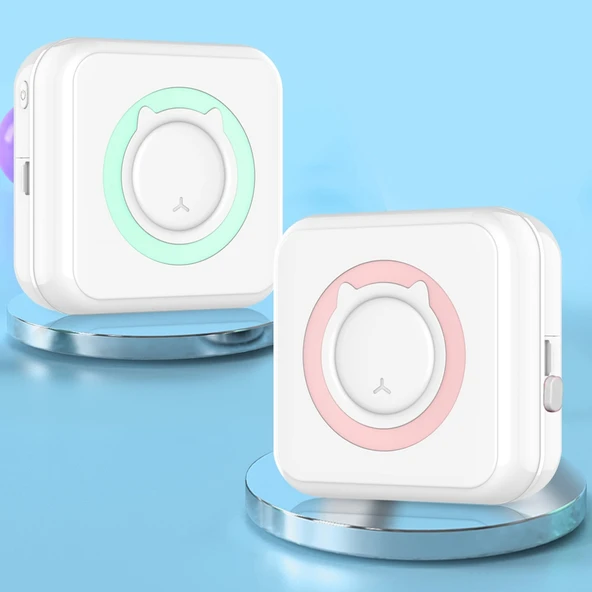 C15 Mini Öğrenci Bluetooth Kablosuz Termal Fotoğraf Etiket Yazıcısı Pembe 5 Sticker 5 Kağıt - 2