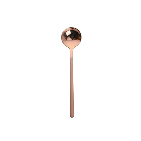 Mini Aksesuar Gül Altın Renk Paslanmaz Çelik Kahve Kaşığı 13 cm