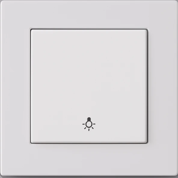 Karen Modern Beyaz Zil Anahtarı Seti (Çerçeveli) Tasarım Anahtar