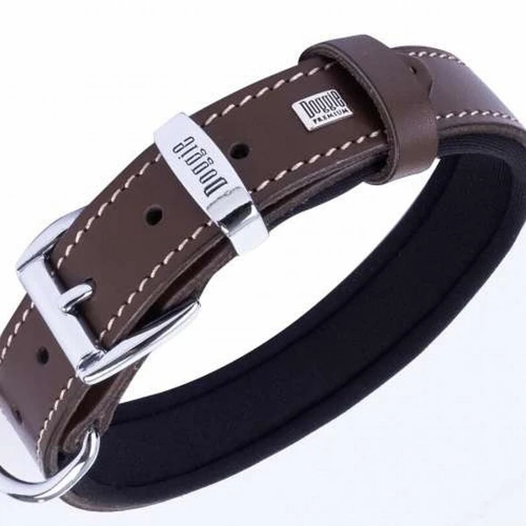 Doggie Konfor Deri Köpek Boyun Tasması Kahverengi 2,5x37 45 Cm - Resim 2