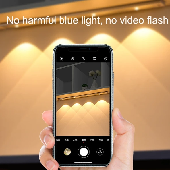 Ultra İnce Akıllı LED İnsan Vücudu Sensörlü Işık Çubuğu 40cm Uzunluk Uzay Gümüşü - 7