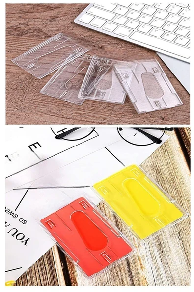 Şeffaf Kart Kılıfı Kimlik Ehliyet Kredi Kartı Koruyucu 4 Adet Pvc Plastik Kart Koruma Kabı - 3