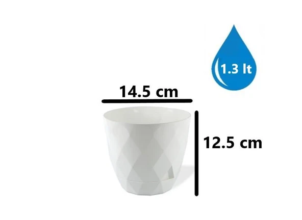 Omnipazar KRS-452 Yakamoz Tabaklı Plastik Saksı Takımı 1.3 Litre No 2 - 12