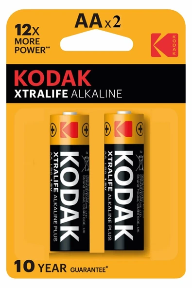 Xtralife Alkalin Kalem Pil AA 2 Adet Kodak Kaliteli Uzun Ömürlü 1.5 V Kalem Pil Orjinal Kumanda Fener Saat Cihazlar