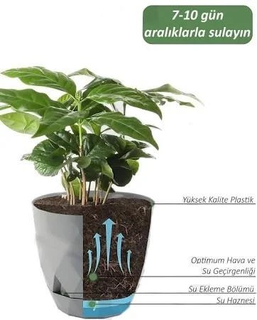 Omnipazar KRS-454 Yakamoz Tabaklı Plastik Saksı Takımı 4.8 Litre No 4 - Resim 3