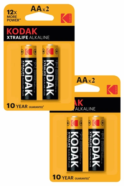 Xtralife Alkalin Kalem Pil AA 4 Adet Kodak Kaliteli Uzun Ömürlü 1.5 V Kalem Pil Orjinal Kumanda Fener Saat Cihazlar