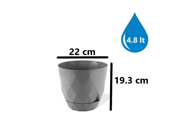 Omnipazar KRS-454 Yakamoz Tabaklı Plastik Saksı Takımı 4.8 Litre No 4 - Resim 12