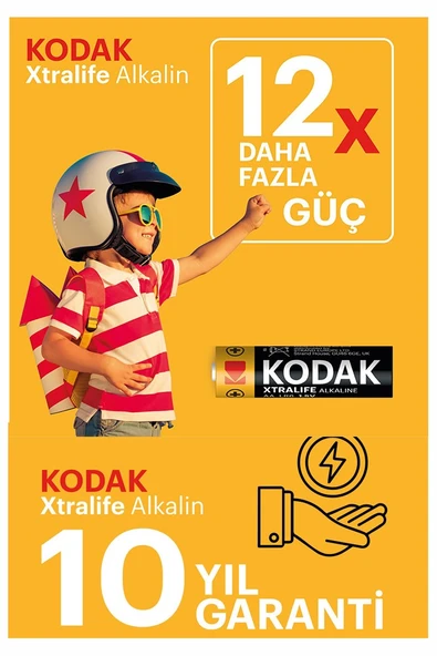 Xtralife Alkalin Kalem Pil AA 18 Adet Kodak Kaliteli Uzun Ömürlü 1.5 V Kalem Pil Orjinal Kumanda Fener Saat Cihazlar - 2