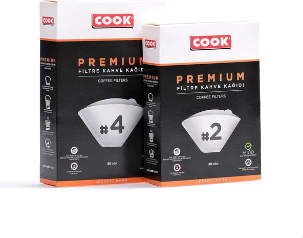 Cook Premium Filtre Kahve Kağıdı 80'li Ebat 4 (8li paket) - 5