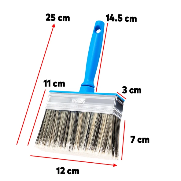 Solvente Dayanıklı Tenekeli Fırça 3×12 Kıl Dökmez Boya Badana Plastik Saplı Tavan Kıl İç Dış Cephe - 2