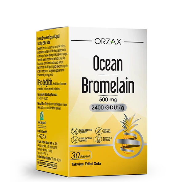 Orzax Ocean Bromelain 500mg 60 Kapsül