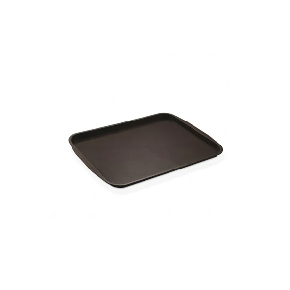 Siyah Midi Boy Plastik Servis Tepsisi  Kırılmaz Lokanta Büfe Fast Food Kullanım (44x32 Cm) - 8