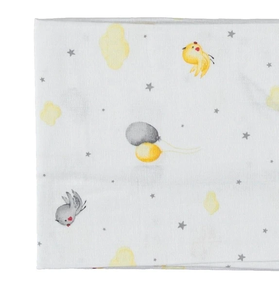 Bebek Müslin Battaniye Tek Kat Pamuklu Balonlu Kuş Desen 85x90 cm 1–12 Ay - 7