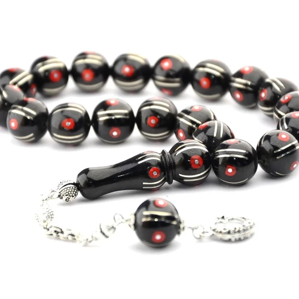 Maskot Mercan Karpuz İşlemeli Oltu Sıkma Tespih ürün görseli 1