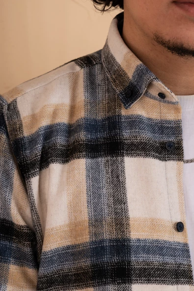 MUGİ SLİMFİT EKOSELİ ERKEK ODUNCU GÖMLEK - Resim 12