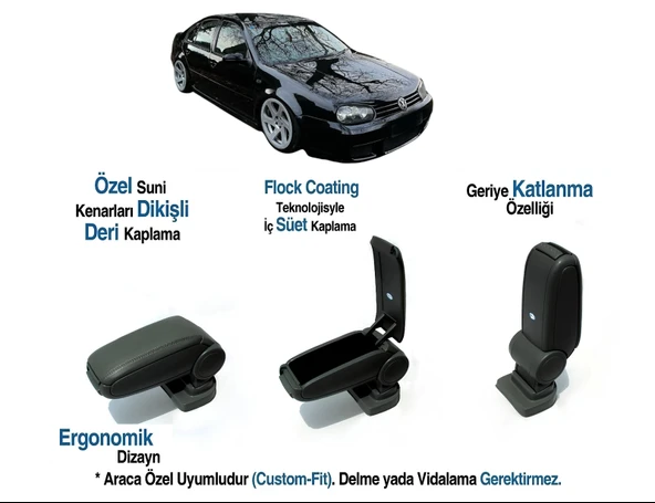 GOLF MK4 ARACA ÖZEL KOL DAYAMA VİDASIZ KOLÇAK 1998 1999 2000 2001 2002 2003 ürün görseli 1