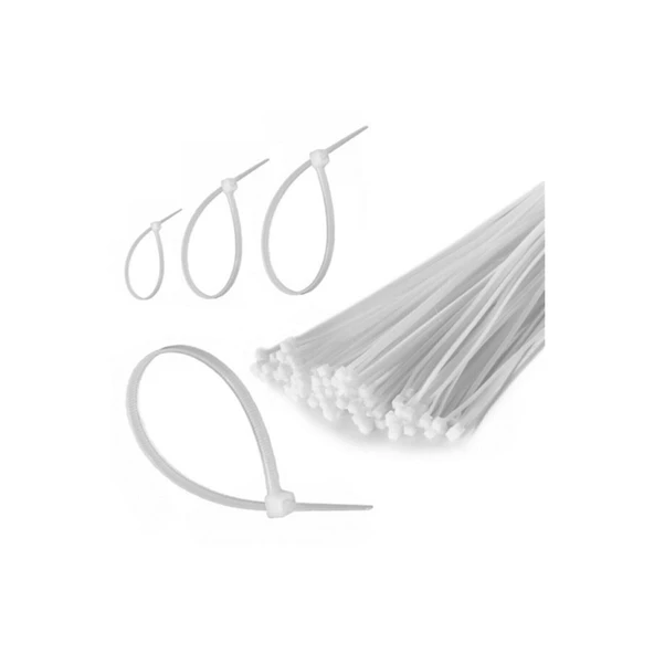 100 Adet Plastik Cırt Kelepçe Kablo Bağı Kablo Düzenleyici-4.8 X 380 MM - 4