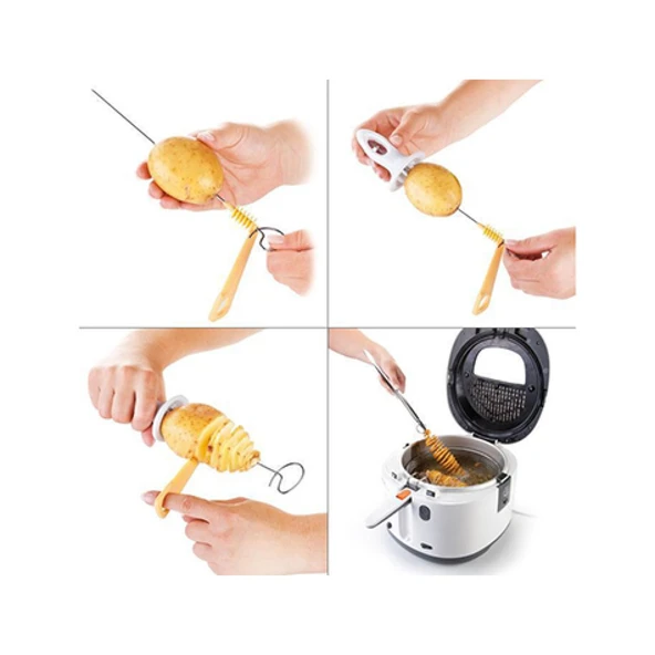 Spiral Patates Dilimleyici Aparat Çubukta Patates Cips Yapma - 2