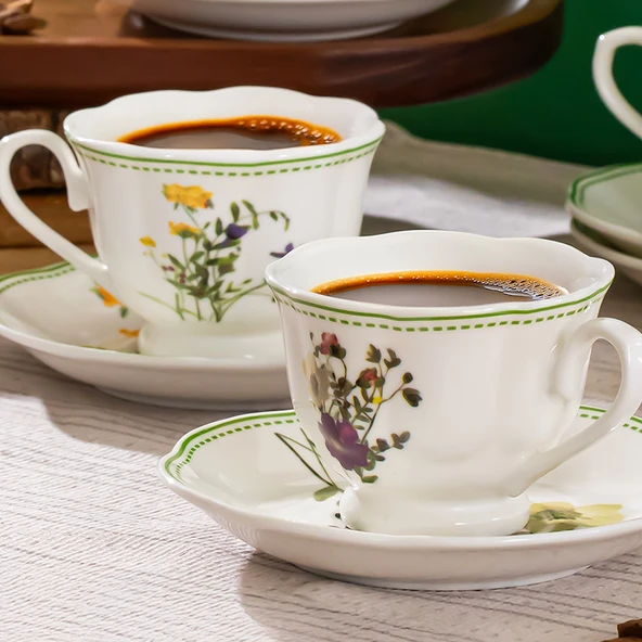 Perotti Secret Garden 6 Kişilik 12 Parça Porselen Fincan Takımı - 2