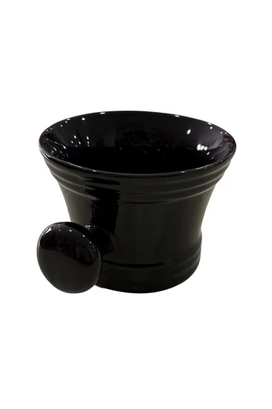 Porselen Tıraş Tası Lüks Tip Premium Kuaför Berber Tıraş Tası Siyah - Resim 2