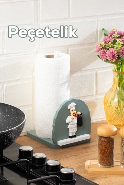 Porsima 2068 Ahşap Dekoratif Kağıt Havluluk Masa Üstü Peçetelik - 2