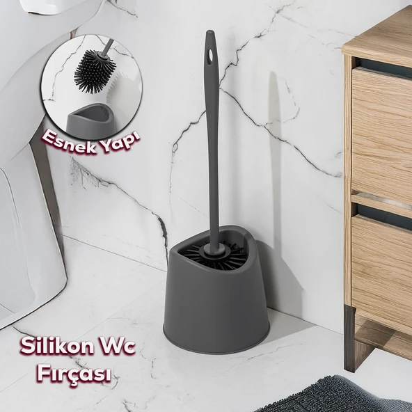 Porsima Sb-776 Silikon Wc Tuvalet Banyo Fırçası Klozet Fırçası An