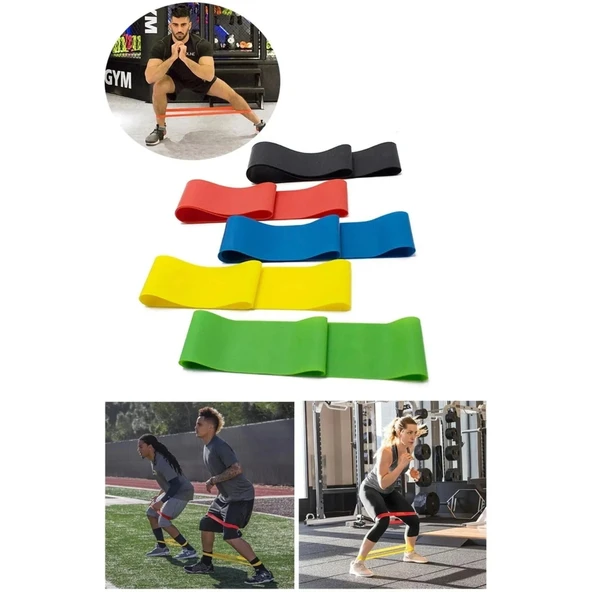 5 Li Set Aerobik Bandı Fitness Egzersiz Plates Direnç Lastiği Crossfit Kas Germe Ve Jimnastik Seti - 4