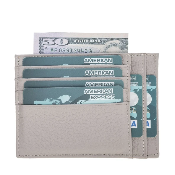 Zip Deri Fermuarlı Kartlık ZPCH ERC3 Bej - 3