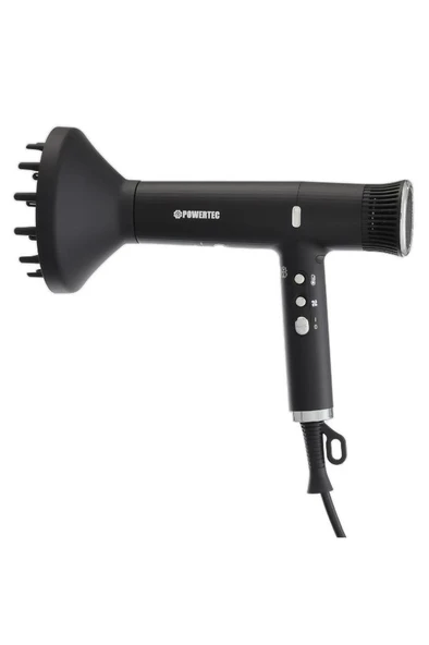 Powertec TR-4444 Süperlux Ionıc Supersonic Saç Kurutma ve Fön Makinesi Siyah - 5