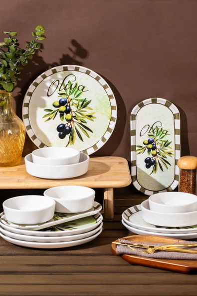 Perotti Olives 28 Parça Kahvaltı Seti 12 Kişilik Kahvaltı Takımı - 2