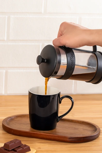 Porsima ET-00118 French Press Süzgeçli Bitki Çayı Demliği Kahve Presi - 400 Ml - 2