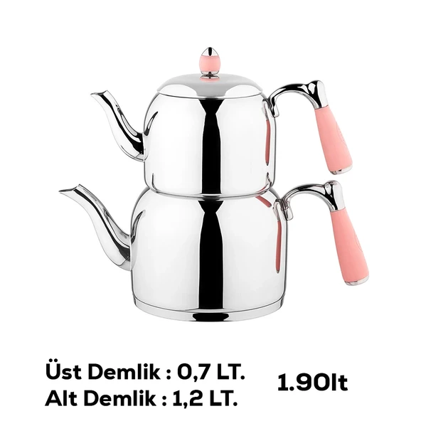 Özkent K-376 Armine Mini Boy Paslanmaz Çelik Çaydanlık Takımı Pem