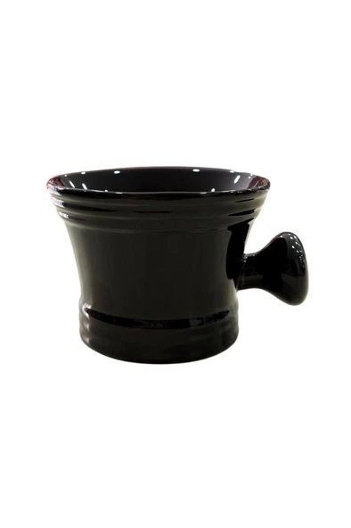 Porselen Tıraş Tası Lüks Tip Premium Kuaför Berber Tıraş Tası Siyah ürün görseli