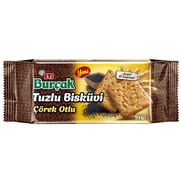 Eti Burçak Çörek Otlu Tuzlu Bisküvi 91 G x 10 Adet - 2