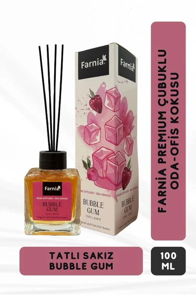 Farnia Premium Çubuklu Oda ve Ofis Kokusu 100 Ml Tatlı Sakız Bubble Gum
