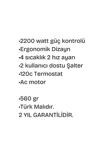 Etap Marathon Profesyonel Fön Makinesi 3200 Modeli 2200 Watt - Resim 5