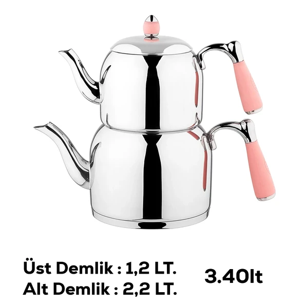 Özkent K-377 Armine Orta Boy Paslanmaz Çelik Çaydanlık Takımı Pem ürün görseli